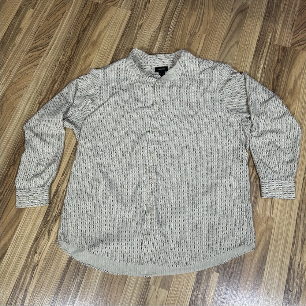 Claiborne Men’s Shirt Size XL Long Sleeve Button Up Geometric Print Rayon